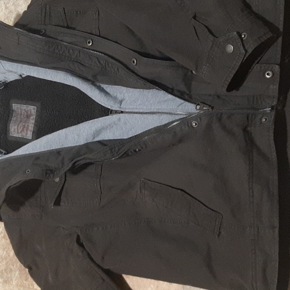 NWOT Men's Levi's Washed Cotton Sherpa-Lined Hooded Jacket. Size Large. - Picture 2 of 8